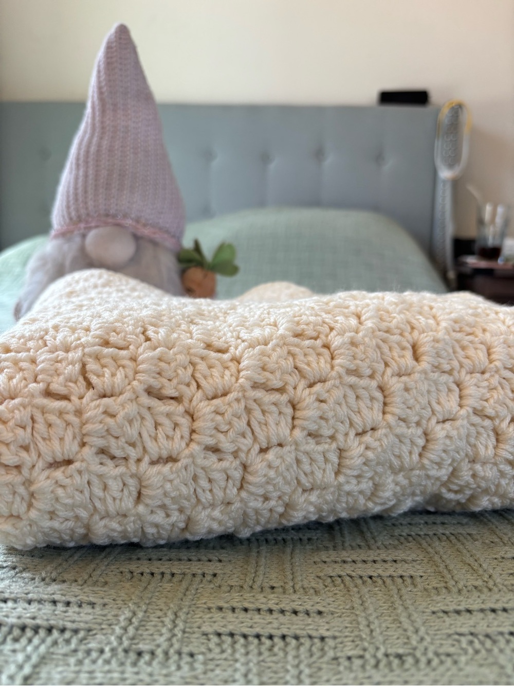 Handmade Cream Crochet Baby Blanket